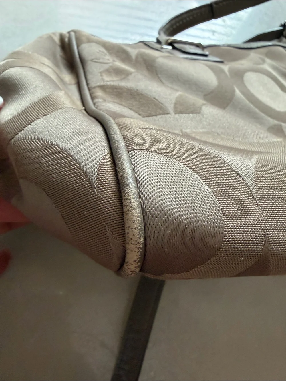 Coach Taupe Signature Satchel
